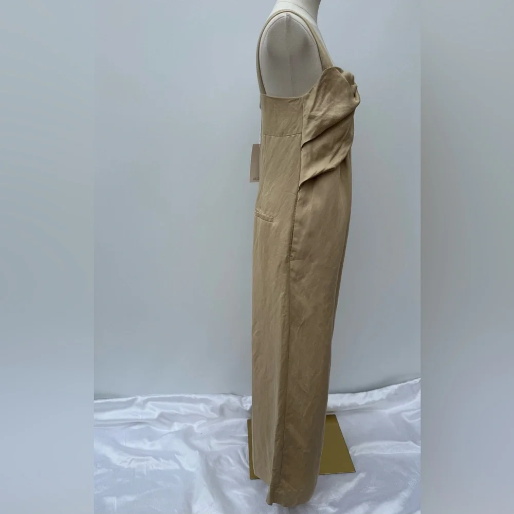COS Tan Twist Front Wide Leg Jumpsuit Khaki Size 4 NWT Elegant Chic